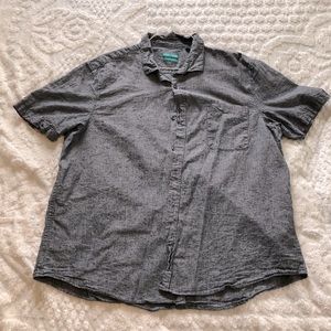 Tenth & Ocean washable linen XXL navy blue short sleeved shirt
